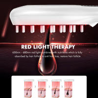 Masajeador de Cuero Cabelludo Eléctrico Aplicador de Aceite de Luz Roja y Azul para Crecimiento del Cabello Peine Anti-caída de Cabello Belleza - details 1