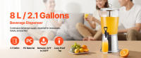 Dispensador de Bebidas SucceBuy de 8L con Grifo, Dispensador de Bebidas de Acero Inoxidable y Plástico con Compartimento para Hielo, Ideal para Servir Té Helado, Limonada, Jugo y Agua en Fiestas, Restaurantes y Hoteles - details 0