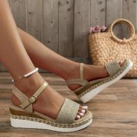 Sandalias de tacón de cuña para mujer, zapatos de verano. - details 2