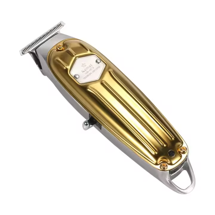 Kemei-cortadora de pelo eléctrica totalmente de metal para hombre, máquina de corte de barba profesional, recargable, para barbero - 1