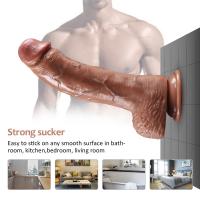 Consolador ultra realista Consoladores de silicona duales, consolador principiante curvo realista de 9 "para punto G y juego anal con potente ventosa, juguete sexual para pene manos libres para mujeres y hombres sexuales - details 1