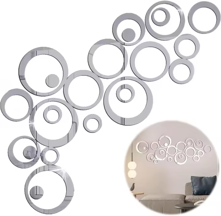 Pegatinas de Pared de Acrílico Estéreo Decalques de Arte DIY para Hogar y Dormitorio - 1