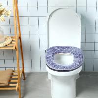 Cubierta de asiento de inodoro de felpa, modelo Universal impermeable, anillo de inodoro lavable con cremallera, alfombrilla de baño, nuevo, Invierno - details 12