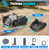 Kit de motor de 2 tiempos de 49CC para ATV mini dirt bike kart pocket scooter, motor de arranque por cuerda T8F cadena piñón de 14 dientes de un solo cilindro - details 7