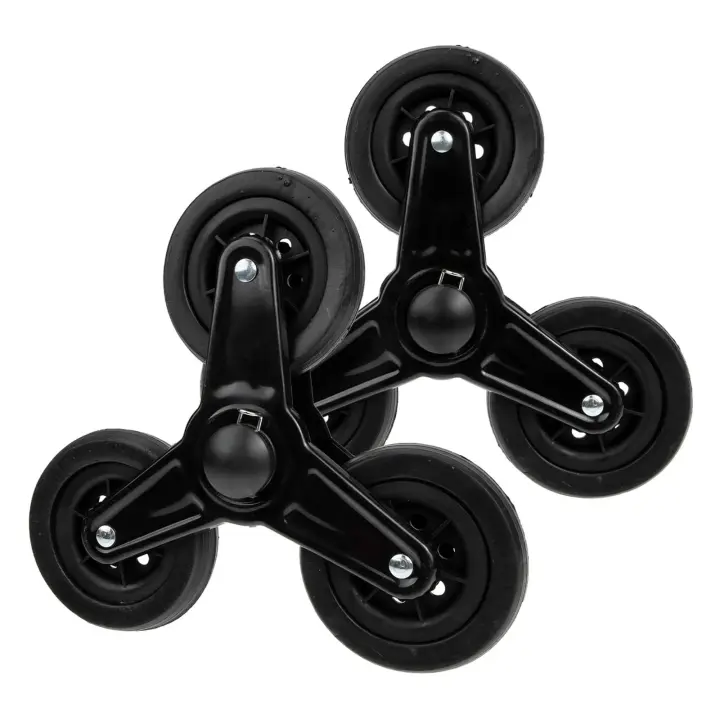 Ruedas de repuesto para carrito de compras, escalador de escalera, color negro, 2 piezas - 1