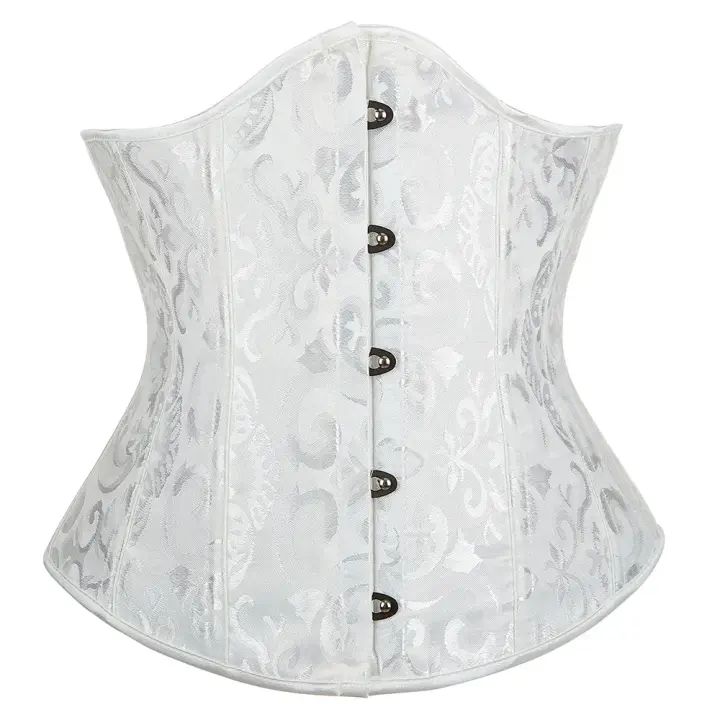 Corsé debajo del busto de Jacquard para mujer, corpiño gótico Vintage, huesos de plástico, corpiño moldeador de cuerpo, corsé Ceñidor de cintura - 1