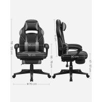 Gaming Ergonómica, con Reposapiés Telescópico, Respaldo Ajustable, Reposacabezas y Soporte Lumbar, - details 1