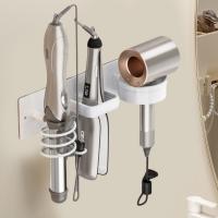 Soporte de aluminio para secador de pelo 3 en 1, soporte para secador de pelo a prueba de herrumbre, estante para rizador montado en la pared para ahorro de espacio, inodoro - details 9