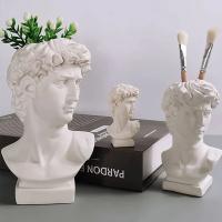 Maceta decorativa para Interior, jarrón con cabeza frontal, frascos modernos, decoración del hogar, arreglos florales, escultura artística de escritorio - details 4