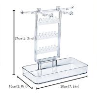 Estante de joyería de escritorio transparente con Base, soporte organizador para collares colgantes, bandeja de almacenamiento desmontable creativa - details 0