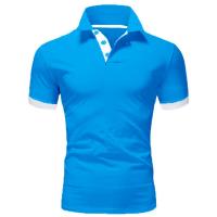 Polo ajustado de manga corta para hombre, Camisa lisa con cuello suave, informal, para trabajo, Golf, senderismo, color rosa - details 9