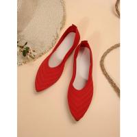 Nuevos Zapatos planos con punta puntiaguda para oficina, barco, Color sólido, tejidos, sin cordones, zapatillas De Ballet informales, mocasines para Mujer, Zapatos De Mujer - details 24