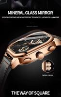 Reloj de Cuarzo de Lujo Automático Diseño Impermeable de Acero Inoxidable Correa de Cuero - details 7