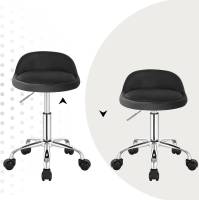 Taburete de oficina de terciopelo con ruedas, taburete giratorio, altura del asiento ajustable, altura 43-54,5 cm - details 5