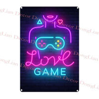 Placa decorativa de neón para sala de juegos, placa de estaño de Metal con vídeo, pegatina de pared de consola de juegos, placa de hierro moderna, decoración del hogar - details 2