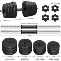 Kit Mancuernas Ajustables Juego de Pesas y Mancuernas para Casa o Gimnasio Mancuernas Musculacion con Cerraduras de Estrella - details 2
