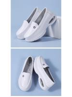 Zapatos de Enfermera Nuevos Suela Suave, Transpirables, Cómodos, Sin Olor, Pies Huecos, Antideslizantes, Suela Plana, De Cuero Genuino, Con Cojín de Aire - details 0