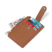 Tarjetero de identificación de cuero PU, monedero con llavero, funda portátil para tarjetas de autobús para trabajo de oficina y negocios - details 5