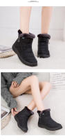 Botas de nieve cálidas de gran tamaño para mujer, además de zapatos de algodón impermeables de lana, botas cálidas impermeables de corte medio - details 3