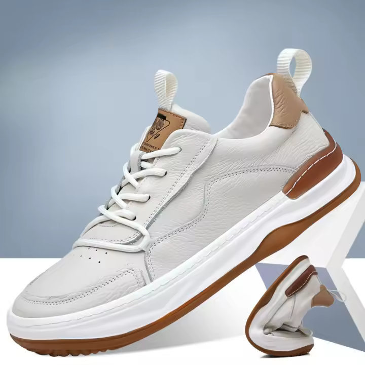 La primera capa de cuero de vaca transpirable zapatos de cuero de los hombres zapatos deportivos y de ocio. - 1