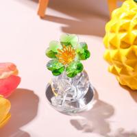 Estatua de flor de cristal de la serie de plantas simples, estatuilla exquisita, decoración de mesa, adorno de coche hecho a mano en 3D, decoración del hogar - details 10