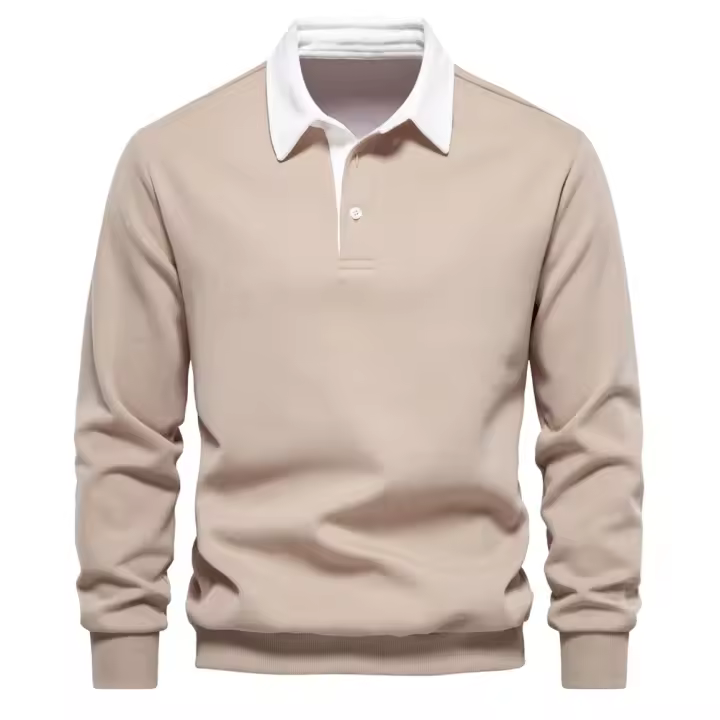 Sudaderas con cuello tipo Polo para hombre, ropa informal y Social, sudaderas de algodón de calidad, nuevo diseño de moda de otoño, 2025 - 1