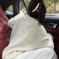 Suéter de punto Floral de ganchillo para mujer, Jersey holgado y acogedor con diseño de estilo elegante, novedad de invierno de 2024 - details 7