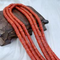 2x5mm pequeña forma escamosa tubo rojo columna Natural mar bambú Coral joyería DIY cuentas espaciadoras sueltas 15" - details 0