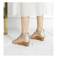 Sandalias de cuña de verano, zapatos de mujer delgados de talla grande, zapatos romanos con cremallera trasera - details 1