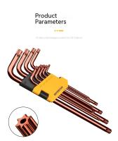 Llave hexagonal Torx con estrella Allen de brazo corto, llaves con orificios de extremo de seguridad, juego de 9 piezas con esta - details 9