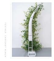 Fondo de alta calidad, decoración de flores de cuerno, hoja Floral Artificial de seda, flores de arco de boda verdes y blancas - details 8