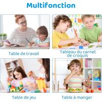 Mesa de Niños Ajustable en Altura Juego de Sillas de 4 Ideal para Jardín de Infantes y Habitación - details 58