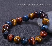 Pulsera de ojo de tigre de color natural para hombres y mujeres, amuleto de buena suerte hecho a mano, joyería Feng Shui - details 5