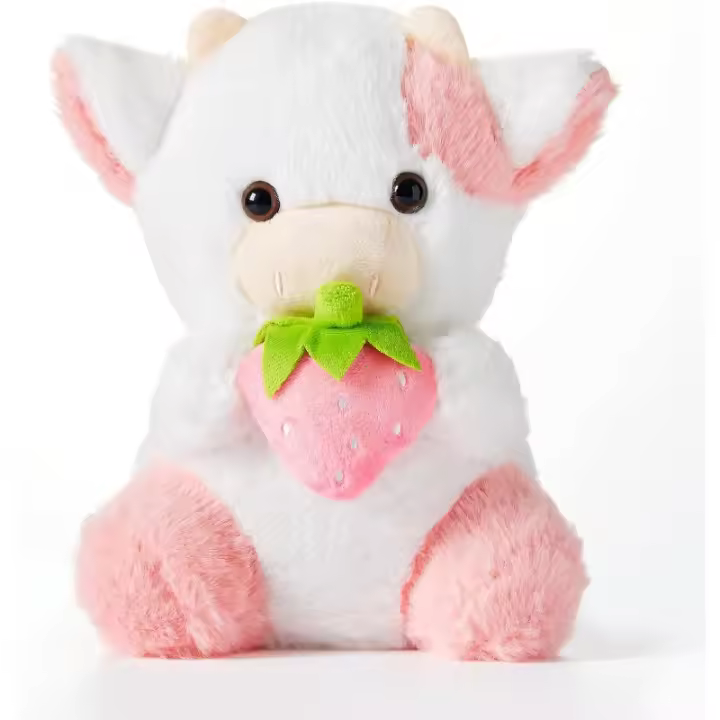 Juguetes de peluche de vaca de fresa, muñeco de Animal de peluche de vaca de fresa, adecuado para niños, regalos de cumpleaños y fanáticos para coleccionar, nuevo - 1