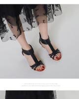 Sandalias de cuña para mujer, novedad de verano 2025, suela gruesa, talla grande, informales, versátiles, con suela suave, sandalias romanas para mujer - details 8