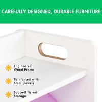 estantería para niños, estantería organizadora para juguetes con 9 cajas de almacenamiento, blanco/blanco - details 19
