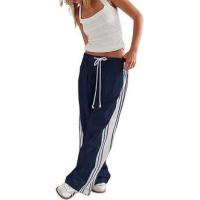 Primavera/Verano nuevos pantalones casuales elegantes sueltos de estilo deportivo de pierna recta con rayas laterales para mujer - details 6