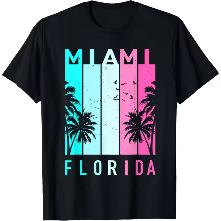Camiseta Retro de recuerdo de playa de Miami Florida, camiseta para hombres y mujeres, camiseta para niños, camiseta para hombres - 1