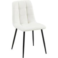 Comedor Antibes tapizada en Polipiel I Butaca de salón con Base metálica de 4 Patas I Asiento de Cocina, Color:Blanco - details 0