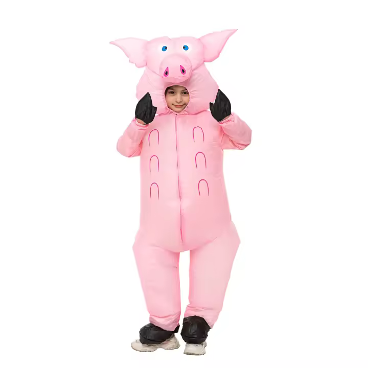 Disfraz de cerdo adorable para niños y adultos, traje de Anime, vestido de Mascota, disfraces de Cosplay para fiesta de Halloween, hombre, mujer, niño, niña, nuevo - 1