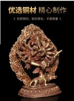 Como el Dios de la riqueza en Nepal, adorno de práctica de estatua de Buda de adoración antigua de cobre puro tántrico tibetano hecho a mano - details 2