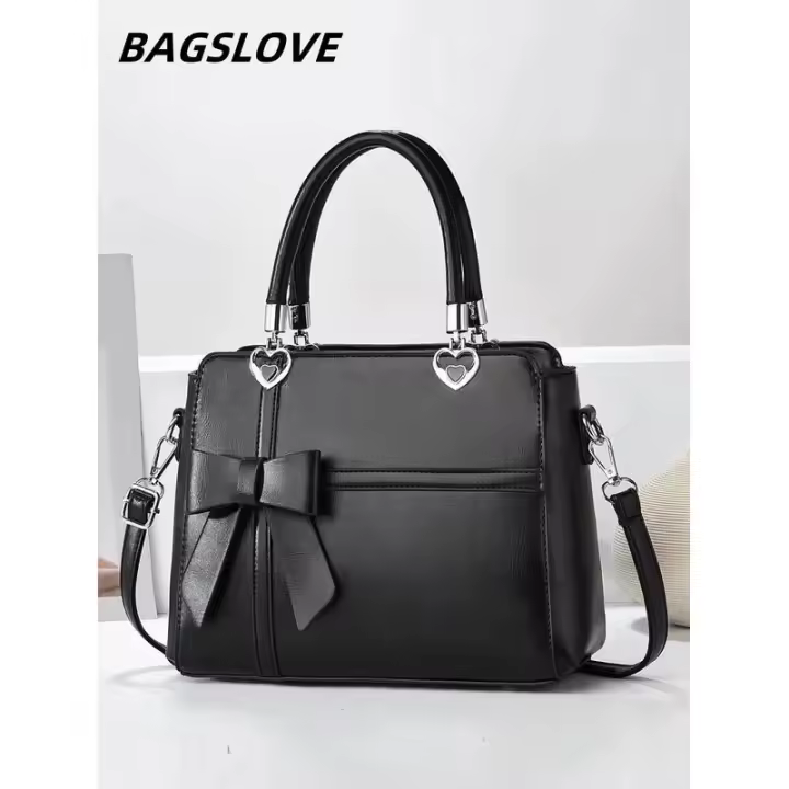 Bolso de moda con decoración de lazo de color sólido para desplazamientos, esencial para las mamás que salen, bolso minimalista de gran capacidad Mochila de lujo de alta gama - 1