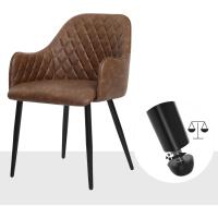 Silla de Comedor con Brazo Tapizada de PU con Estilo Vintage Capacidad de Carga de 110kg - details 5
