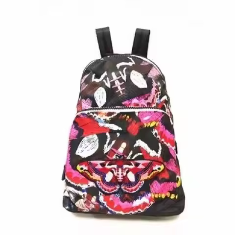 Lentejuelas mariposa impresión bordado mochila de gran capacidad, tendencia de moda impermeable multiusos - 1