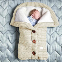 Saco de dormir de punto grueso para bebé, forro de Cachemira de imitación infantil, envoltura para recién nacido, manta para cochecito de niño - details 17