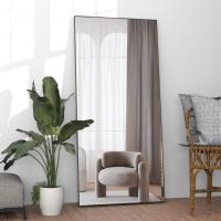 Cuerpo Entero 165 x 60 cm Espejo de Suelo Espejo Grande Negro Cuerpo Espejo Rectangular Colgado de pie o apoyado contra la Pared para Dormitorio Sala de Estar - details 0