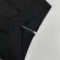 Conjunto de Top Corto Ajustado sin Cuello con Cremallera de Color Sólido para Mujer Primavera/Verano 2025 y Shorts Ajustados de Cintura Alta. - details 12