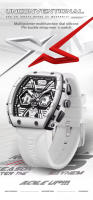 Reloj Deportivo de Cuarzo de Silicona de Lujo MARK FAIRWHALE Reloj Automático con Fecha para Hombres Resistente al Agua Estilo Tonneau - details 3