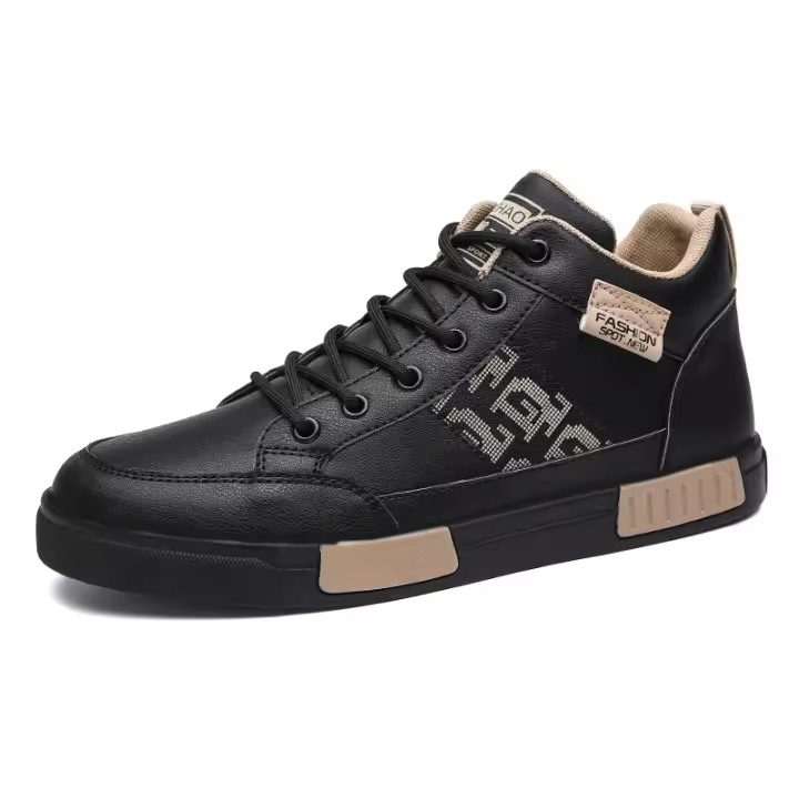 Zapatos para correr informales de verano para hombre, zapatillas altas transpirables, zapatillas de deporte de cuero de lujo para h - 1