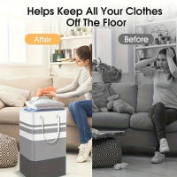 Cesta De Ropa Impermeable Y Plegable De Gran Capacidad Para Almacenamiento De Ropa Y Artículos Menores Fabricada En Oxford - details 3